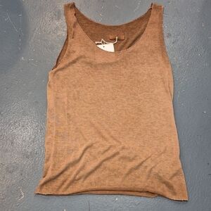 Women's Tobacco Color Italian Tank W Metallic Trim